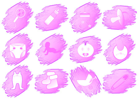 Illustration of baby buttonsのイラスト素材