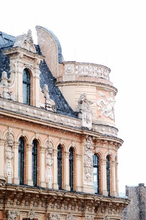 building in snowの写真素材