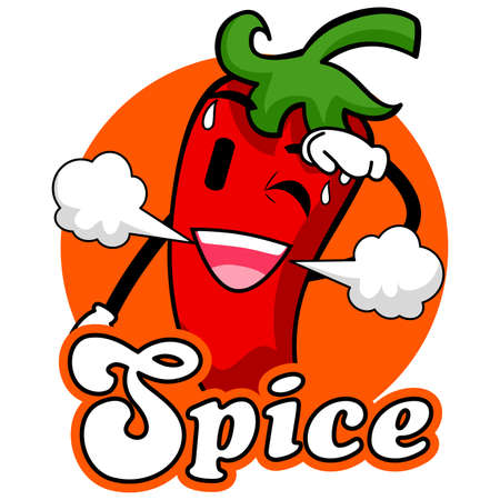 Vector Illustration of Spicy Chili Mascotのイラスト素材