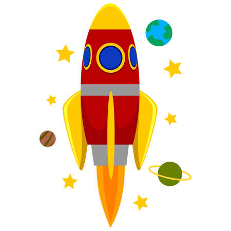 Vector Illustration of Rocket Shipのイラスト素材