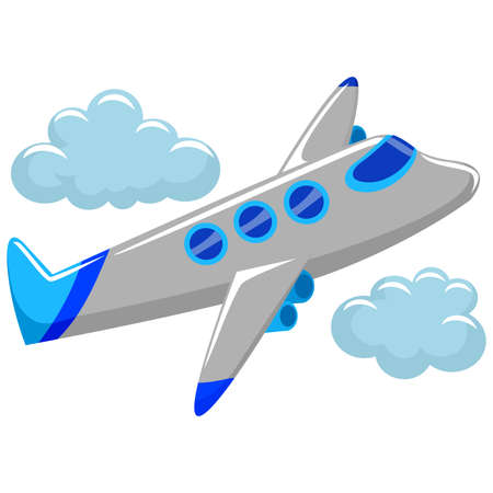 Vector Illustration of Flying Airplaneのイラスト素材