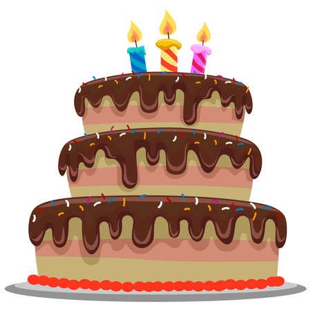 Illustration of Sweet Chocolate Birthday Cakeのイラスト素材