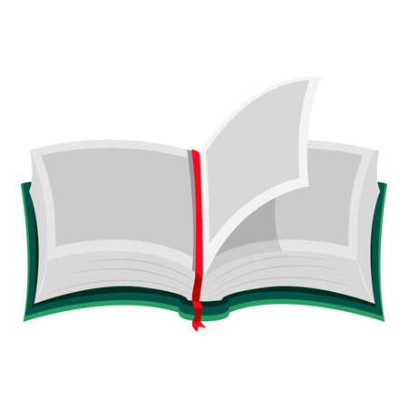 Vector Illustration of an Open Book with Blank Pagesのイラスト素材