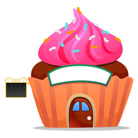 Vector Illustration of Cupcake Cafeのイラスト素材