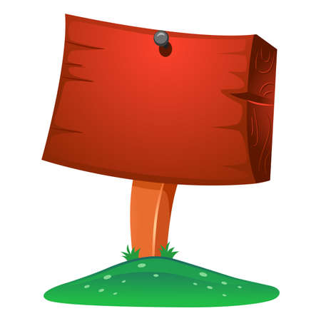 Vector Illustration of Blank Wood Signageのイラスト素材