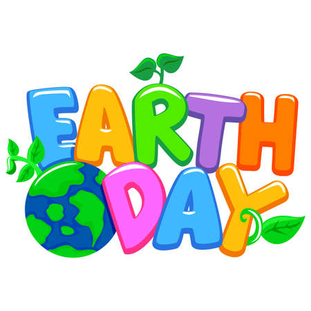 Illustration of Colorful Earth Day Lettersのイラスト素材