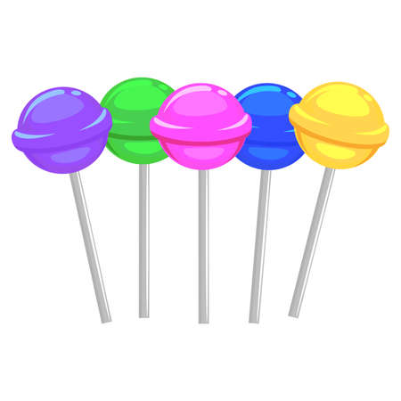 Vector Illustration of Different Candy Lollipopのイラスト素材