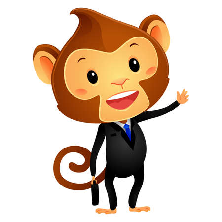 Vector Illustration of Monkey in Business Attireのイラスト素材