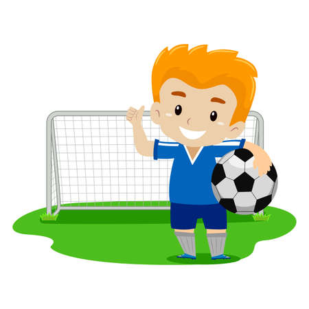 Vector Illustration of a Soccer Player waving his Handのイラスト素材