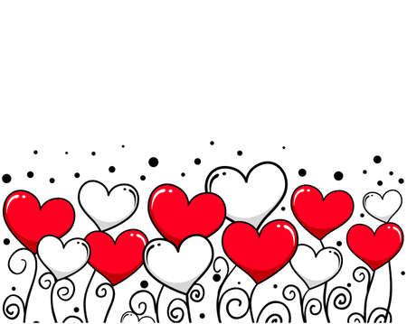 Vector Illustration of Heart Vine Background for Valentines Dayのイラスト素材