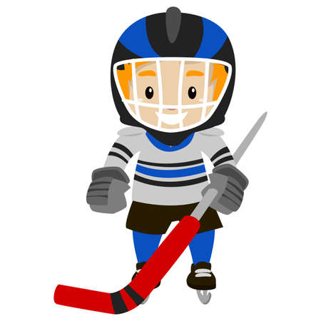 Vector Illustration of Ice Hockey Playerのイラスト素材