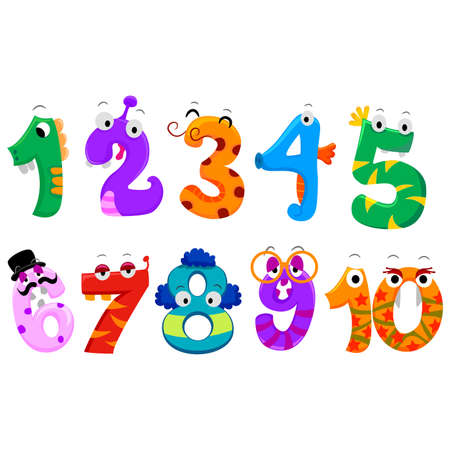 Vector Illustration of Set of Numbers Monsterのイラスト素材