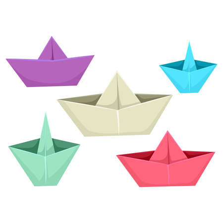 Vector Illustration of Paper Boatsのイラスト素材