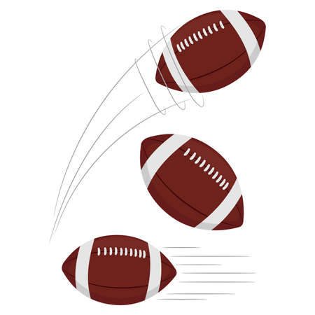 Vector Illustration of Set of Football being thrownのイラスト素材