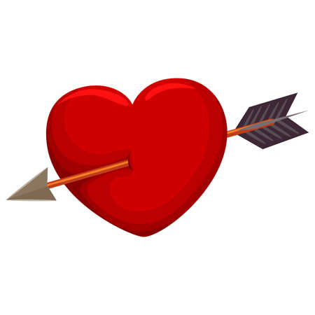 Vector Illustration of Heart Pierced by Arrowのイラスト素材