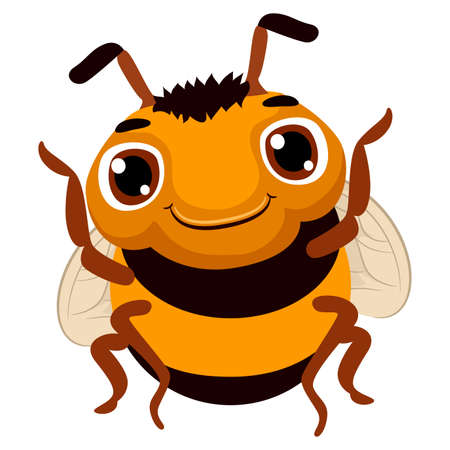 Vector Illustration of a cute cartoon Beeのイラスト素材