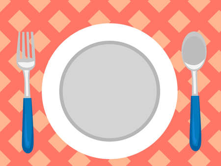 Vector Illustration of Table Setting in Top Viewのイラスト素材