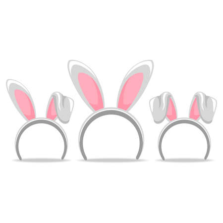 Vector Illustration of Set of Easter Hair Band Bunnyのイラスト素材