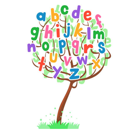 Vector Illustration of Tree Alphabet Set