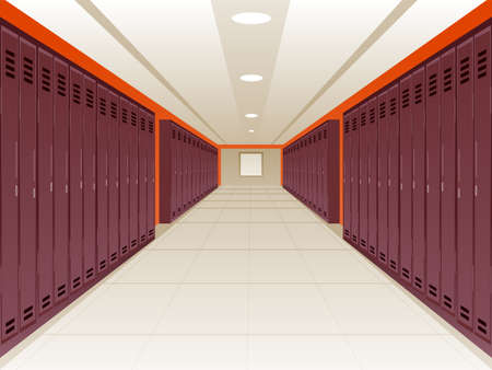 Vector Illustration of Locker School Hallwayのイラスト素材