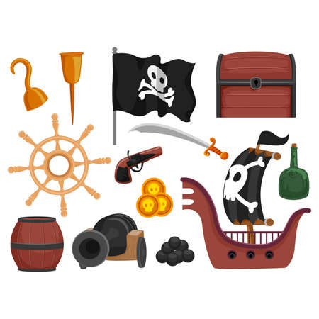 Vector Illustration of Pirate Elementsのイラスト素材