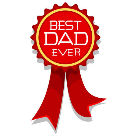 Vector Illustration of Best Dad Ever Ribbon Styleのイラスト素材