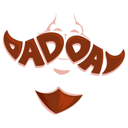 Vector Illustration of Dad Day Mustache Faceのイラスト素材