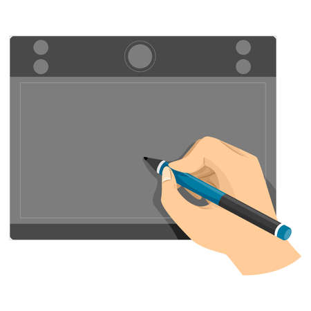 Vector Illustration of Hand using Pen tabletのイラスト素材