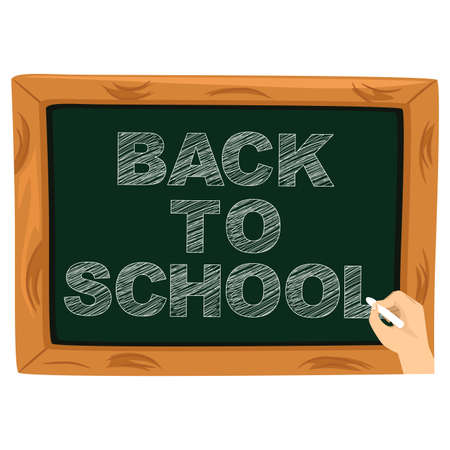 Vector Illustration of Writing Back to School on Chalkboardのイラスト素材