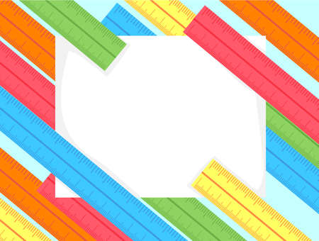 Vector Illustration of Ruler as a Frame Backgroundのイラスト素材