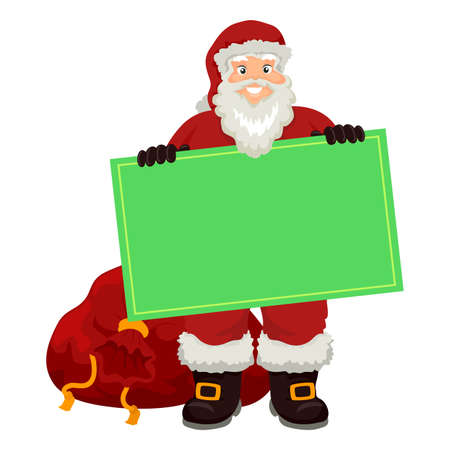 Illustration of Santa Claus holding Blank Boardのイラスト素材