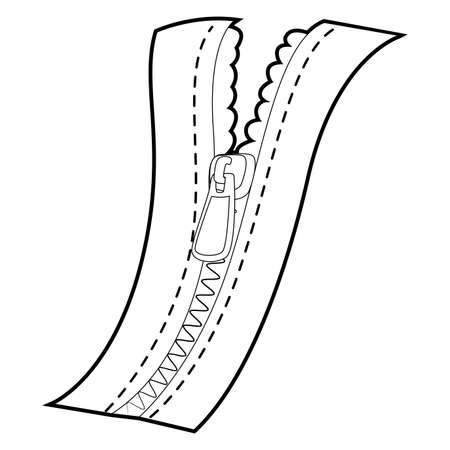 Coloring Book Outlined Zipperのイラスト素材