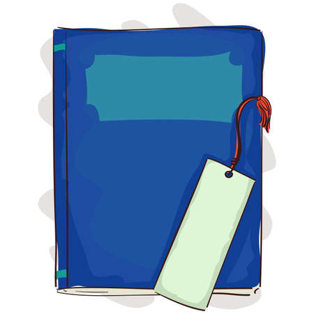 Vector Illustration of Blue Book with Bookmarkのイラスト素材