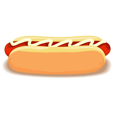 Vector Illustration of a Hot Dog on Bunのイラスト素材