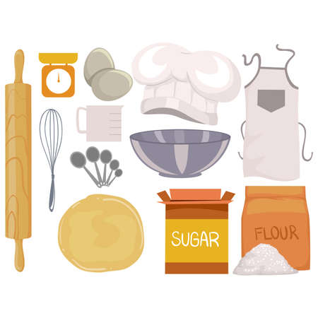 Vector Illustration of Set of Baking Elementsのイラスト素材