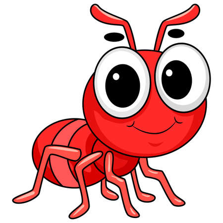 Vector Illustration of Cute Red Antのイラスト素材