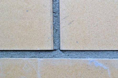 The texture of stone and brick with cement mortarの写真素材