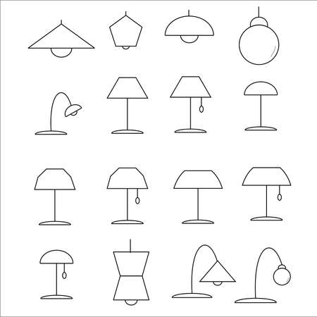 Icons painted lamp vectorのイラスト素材