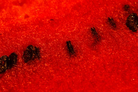 Red ripe watermelon with black seeds