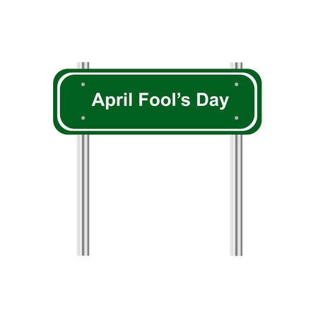 Green road sign celebration April Fool's dayのイラスト素材