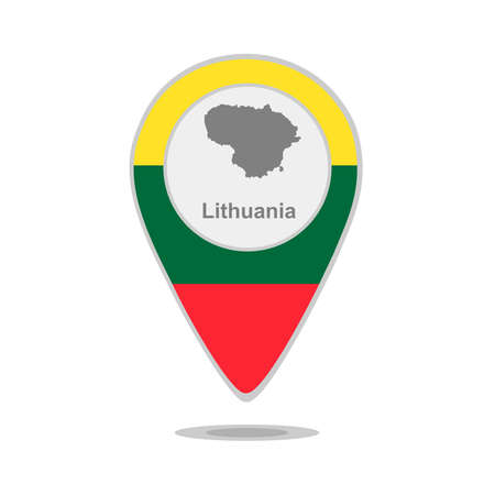 A pointer with map and flag of Lithuaniaのイラスト素材