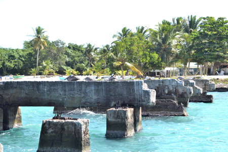 The tropical beach with bad ecologyの写真素材