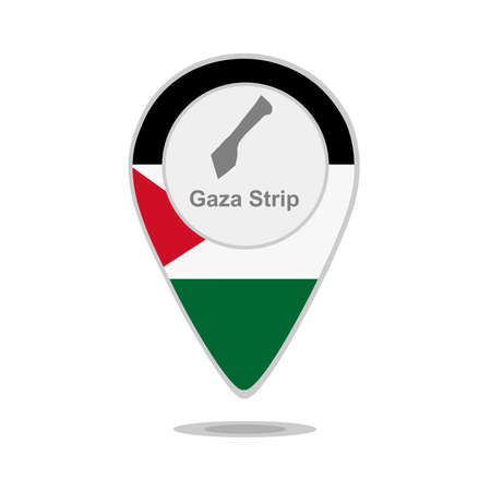 A pointer with map and flag of Gaza Stripのイラスト素材