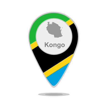 A pointer with map and flag of Kongoのイラスト素材