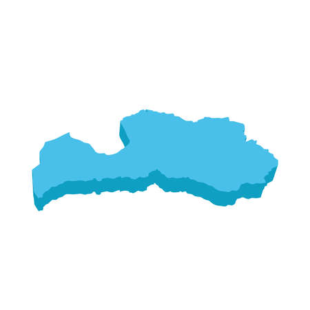 A map of Latvia 3D on white backgroundのイラスト素材