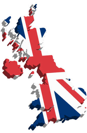 A map of Great Britain 3D on white backgroundのイラスト素材