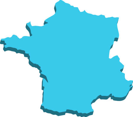 A map of France 3D on white backgroundのイラスト素材