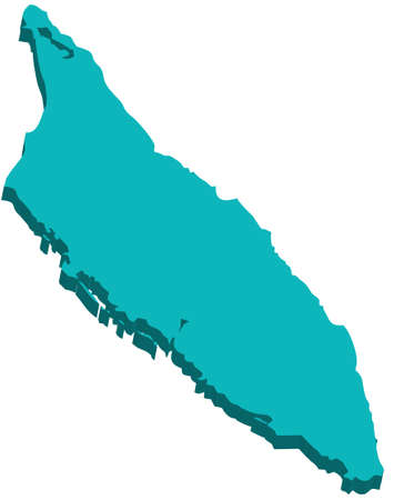 A map of Aruba 3D on white backgroundのイラスト素材