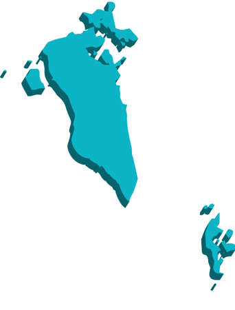 A map of Bahrain 3D on white backgroundのイラスト素材