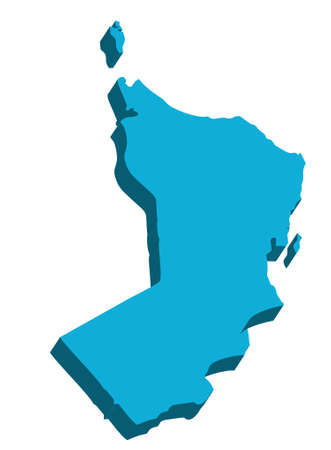 A map of Oman 3D on white backgroundのイラスト素材